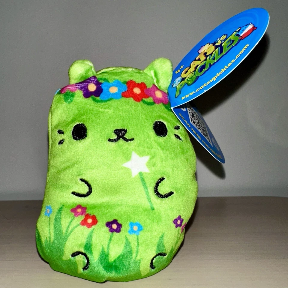 CATS VS PICKLES Pixie Kitty #104 Bean Bag Plush Fairy Green Flower BNWT - image 1 of 3