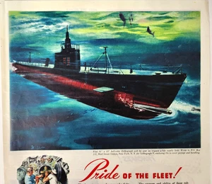 Submarine Torpedo Electric Boat PT Vintage 1944 WWII Magazine Print Ad Elco - Picture 1 of 5