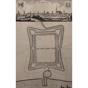 Elburg Stadtansicht Historische Karte Niederlande Joan Blaeu Kupferstich 17 Jhd - Picture 1 of 4