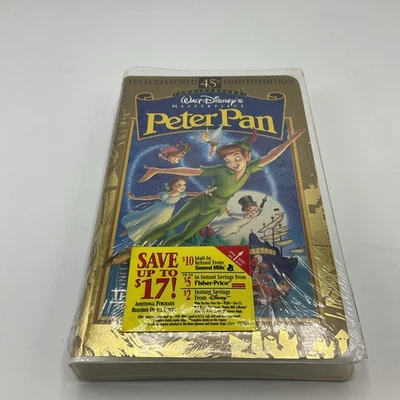 Peter Pan (VHS, 1998) Walt Disney's Masterpiece Collection - Brand New Sealed  - Image 1 of 4
