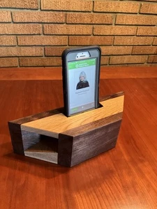 Iphone Amplifier Cell Phone Amplifier Walnut Oak Handmade - Photo 1 sur 6