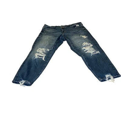 American Eagle Size 16 Short Curvy Jegging Women's Jeans Ripped Blue Stretch - Image 1 of 4