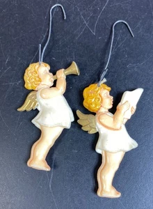 Alemania 2" Celuloide Plástico Musical Ángel Adornos Lote 2 De Colección - Imagen 1 de 5