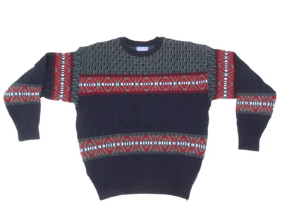 Vintage Pendleton Wool Sweater Men Blue Fair Isle Aztec Cable Knit USA sz L /333 - Image 1 of 4