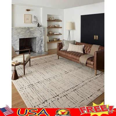 Ribbed Texture Area Rug Sample Durable Polyester Indoor Home Decor Contemporary - Image 1 of 4