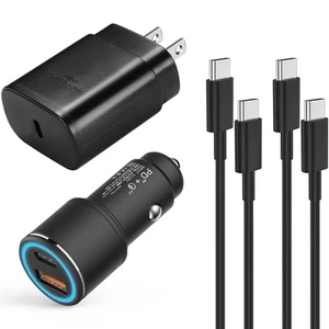 Samsung Kit Chargeur Super Rapide Type C,25W PD USB C Chargeur Mural/Voiture pour Samsu... - Photo 1 sur 7