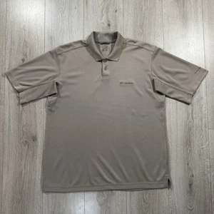 Columbia Sportswear Omni-Shade Golf Polo Shirt Size L Waffle Feel Khaki Brown - Picture 1 of 13