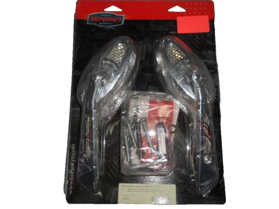 Espejos retrovisores planos de vidrio cromados con señal de giro Kuryakyn nuevos de Lote Antiguo para: Harley Davidson 1431 Foto 1 de 2
