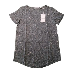 COUNTRY ROAD Short Sleeve 100% Linen Tshirt Tee Top XXS Charcoal Marle BNWT - Picture 1 of 8