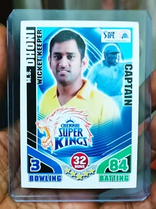 INDIA RARE DLF IPL TOPPS 2011 CRICKET ATTAX CARD M.S DHONI 1st EDI. BASE CARD - Picture 1 of 2