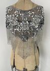 NEW YEAR'S  ANTIQUE ART DECO FLAPPER GIRL BEADED SHAWL in excellent condition 
