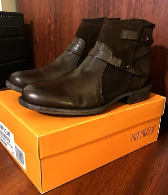 Botines Miz Mooz para mujer de cuero gamuza marrón delgado EE. UU. 10,5-11 NUEVOS EN CAJA Foto 1 de 4