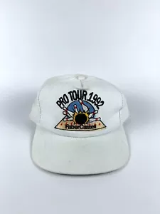Vintage Pro Tour 1992 Graphic Hat Faber Castell Bowling White Snapback Cap - Picture 1 of 6