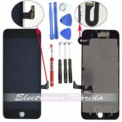 Black LCD Screen Replacement Digitizer Full Assembly For iPhone 7 Plus tool b644 - Image 1 of 4