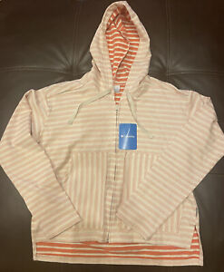 Columbia Women’s Melody Spring Full Zip Jacket Hoodie Coral White Med New