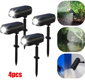 4x Bright Solar Powered LED Spotlight Waterproof Outdoor Garden Yard Spot Lights - Picture 1 of 12