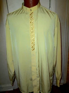 Jordan Craig Men's Large 16-16.5 Gold Embroidered Stand Collar Button Down. - Picture 1 of 3