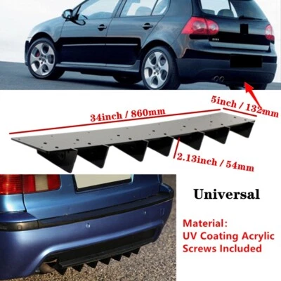34x5" Fit For VW GTI Rabbit 2006-09 Rear Bumper Diffuser Fin Splitter Universal - Image 1 of 4