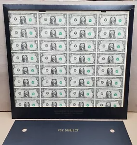 1988 $1 One Dollar BEP Uncut Sheet of 32 - Federal Reserve Note - CHICAGO, IL - Picture 1 of 11