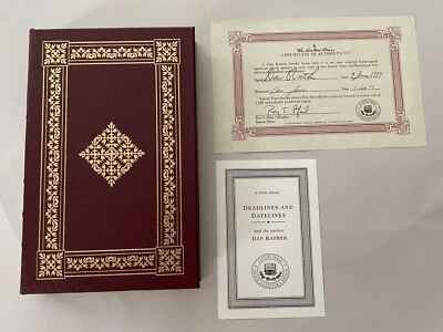 EASTON PRESS Dan Rather DEADLINES AND DATELINES Signed First News Journalism - Image 1 of 4