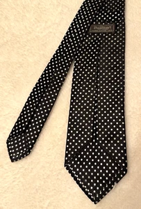 Paul Stuart Men's Silk Tie - Polka Dots on Black - Standard (60 x 3.5") - Picture 1 of 5