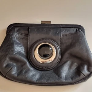 MIMCO Black Leather Pouch Clutch - Picture 1 of 19