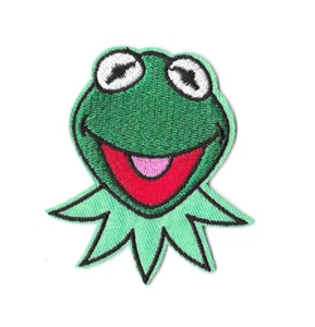 KERMIT THE FROG Iron on Patch Embroidered Badge Motif Cartoon Sew PT40 - Foto 1 di 1