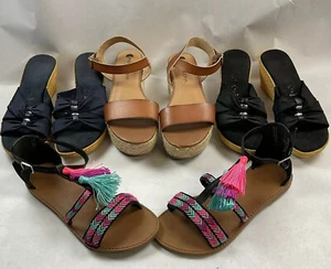 Ladies Size 6 Sandal Lot Blow Out For The Summer You Get FOUR Pairs All Size 6 M - Picture 1 of 7