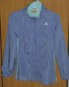 Adidas Girl's 6X Lavender Three Stripe Mesh Lined Polyester Windbreaker Jacket - Picture 1 of 6