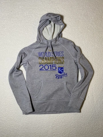 Nike Therma-Fit Hoodie Sweater Mens Sz S Kansas City Royals Champions 2015 Grey Cover