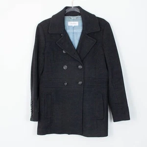 Calvin Klein Double Breasted Wool Coat Charcoal Gray Womens Size 8 - Picture 1 of 10
