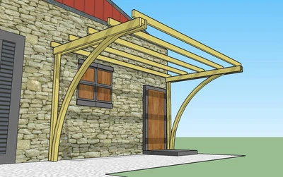 Tettoia con archi 2,5x3 h.2,7 in legno impregnato e ferramenta zincata inclusa - Immagine 1 di 4