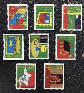 2025EE. UU. Forever Goodnight Moon - Juego de 8 sellos únicos como nuevos libro - Imagen 1 de 1