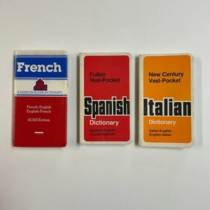 Lot of 3 Vintage Language Pocket Dictionaries Italian Spanish French -to English - Picture 1 of 12