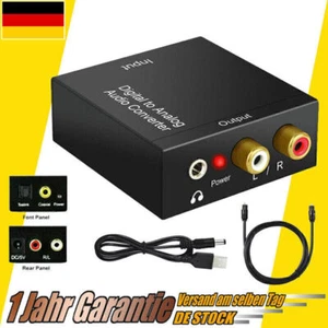 Digital to Analog Audio Converter Optical Coaxial Toslink Adapter RCA Klinke L/R - Bild 1 von 12