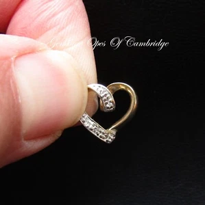 9k 9ct Gold Diamond Heart Pendant 0.9g 12mm x 12mm - Picture 1 of 4