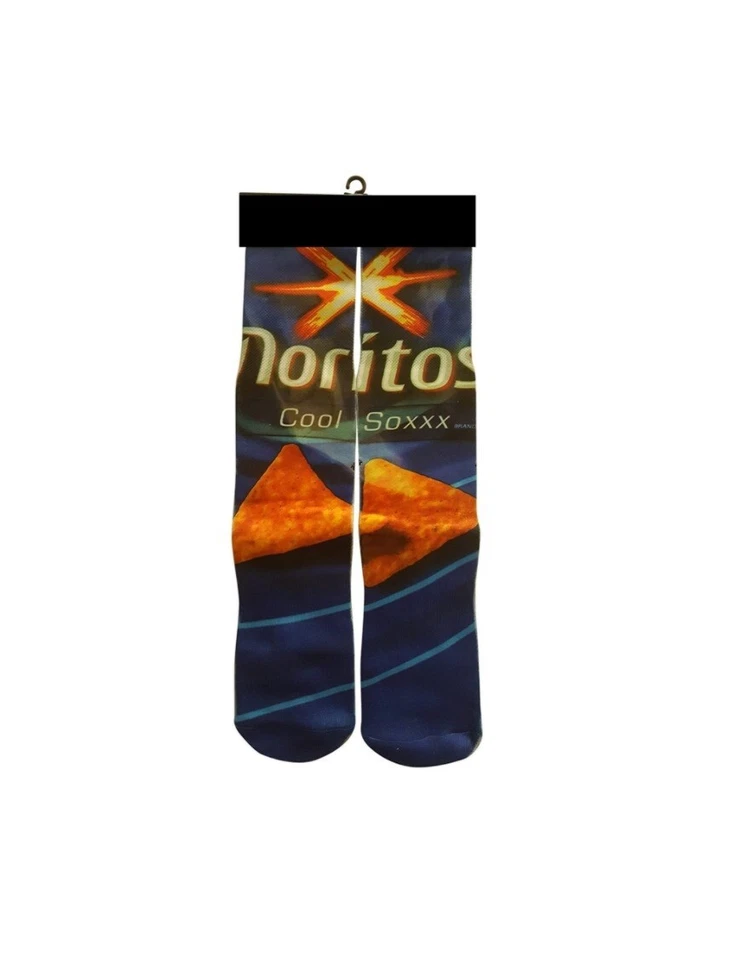NWT Kids Mid Crew Funny Socks Doritos Chips Fits Ages 3-9 Front/Back Design $10 - Image 1 of 1