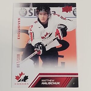 MATTHEW HALISCHUK 2013 Upper Deck Team Canada #68 EXCLUSIVES Red Parallel 07/100