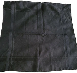 Vintage 100% Polyester Handkerchief Pocket Square Italy Black Embossed 12 in Sq - Picture 1 of 8