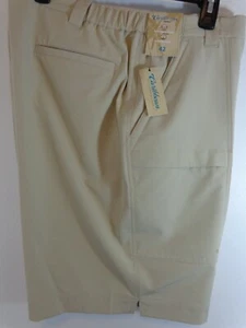 Caribbean Shorts Men's 42 X 8 Tan Golf Chino Stretch Fabric New With Tags - Picture 1 of 9