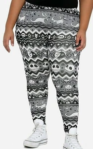 Nuevo con etiquetas Hot Topic Plus Talla 2 (18/20) ©Disney Nightmare B4 Christmas Fair Isle Legging - Imagen 1 de 6