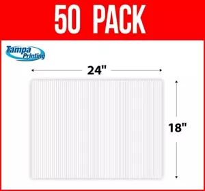 50er-Packung WEISS BLANKO 18" x 24" Kunststoff gewellt 4 mm politische Hof Schilder Coro - Bild 1 von 3