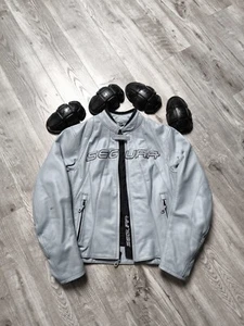 Women's Segura Leather Gray Jacket Size T2 ,S Motorcycle Biker Rider Premium - Picture 1 of 16