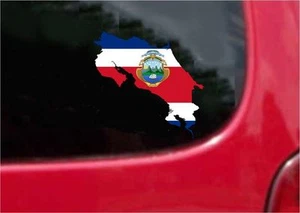 2 (PCS) Costa Rica Outline Map Flag Decals Stickers Full Color/Weather Proof - Foto 1 di 2