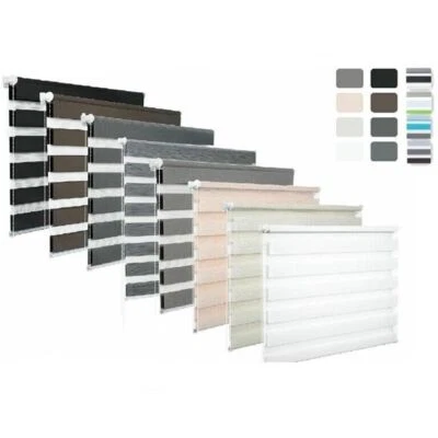 WOLTU Doppelrollo Klemmfix ohne Bohren Duo Rollo Seitenzugrollo Tür Fensterrollo - Bild 1 von 4