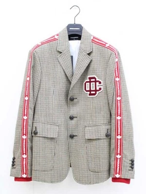 Chaqueta Blazer Dsquared2 Lana Cuadros Beige Verde Rojo Talla 46 con Etiquetas Foto 1 de 4
