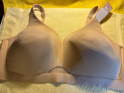 Sujetador Cacique Comfort Bliss ligeramente forrado sin alambre para mujer 46F beige nuevo con etiquetas FR/SHP Foto 1 de 4