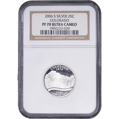 2006-S Silver Colorado State Quarter - Proof ~ NGC PF 70 ULTRA CAMEO - Image 1 of 2