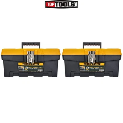 TOUGH MASTER Tool Box Organiser Heavy Duty 16 Inch with Tray Removable Pack of 2