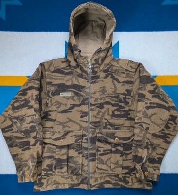 Columbia Gallatin Wool Camo Jacket Hooded Full Zip Hunting Outdoor VTG Medium - Image 1 of 4